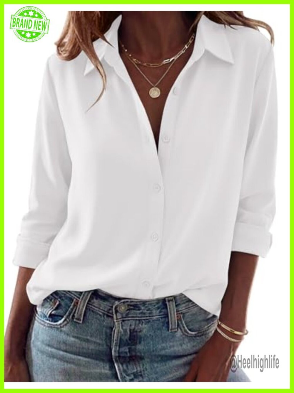 Zeagoo Women Button Down Blouse Long Sleeve Office Casual Shirt